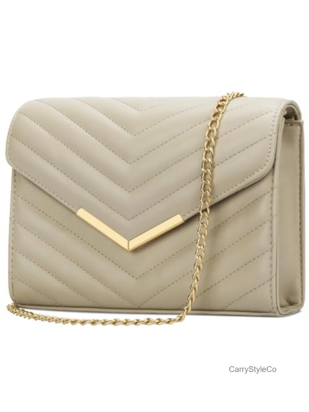 Women's Clutch Purse Faux Saffiano Leather Evening Bag Detachable Chain